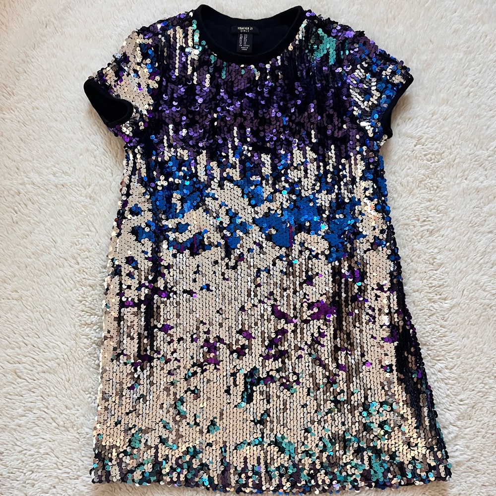 Forever 21 Sequin Short Sleeve Dress Sz 5/6